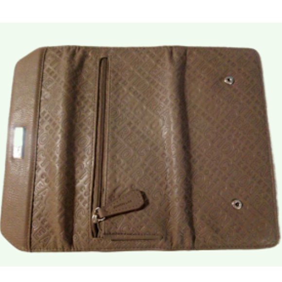 Kenneth Cole Reaction Women's Print Tri-fold Snap Clutch Wallet          Tan & B - Picture 4 of 10